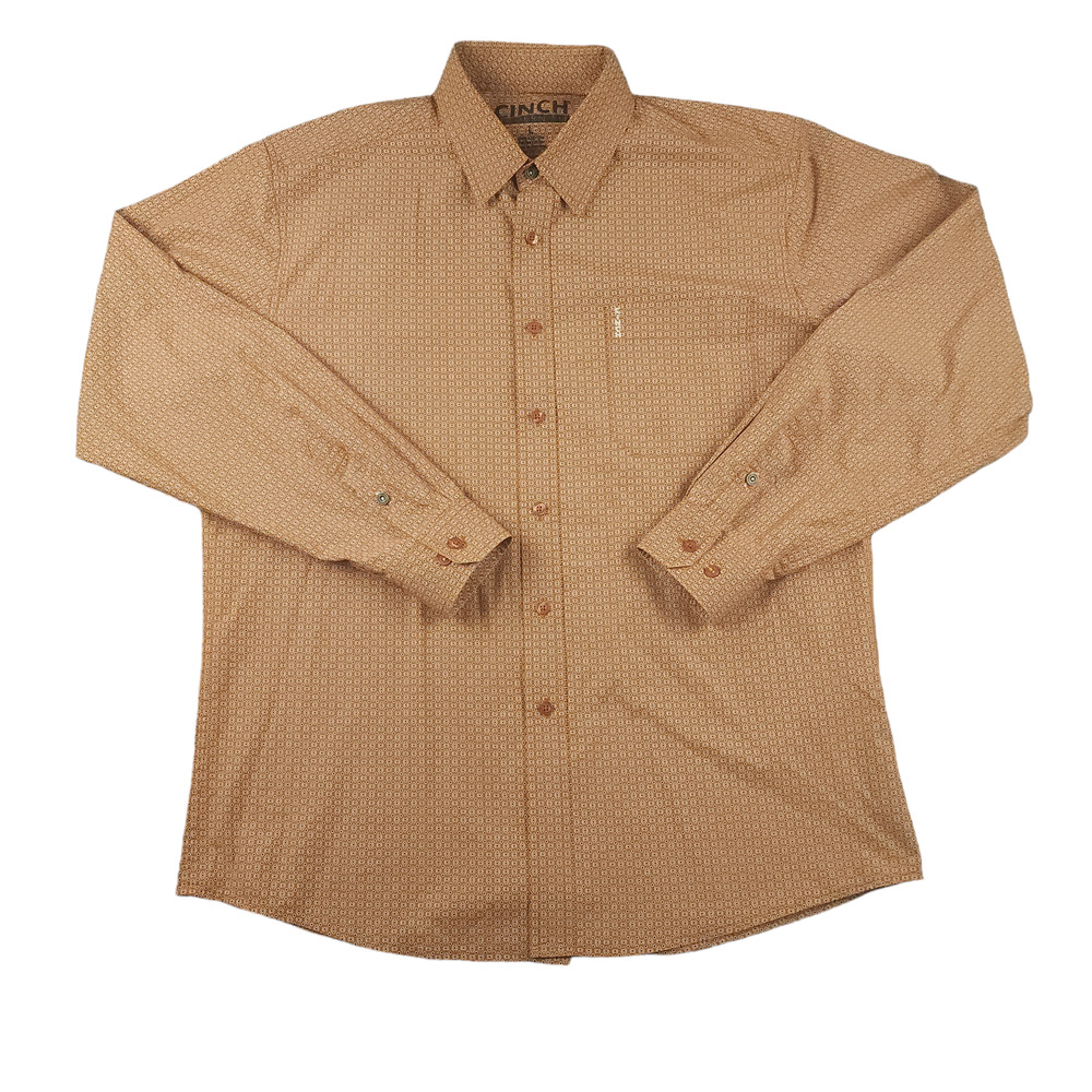 Cinch Shirt L Mens Modern Fit Western Geometric Print Cowboy Smart Casual Work